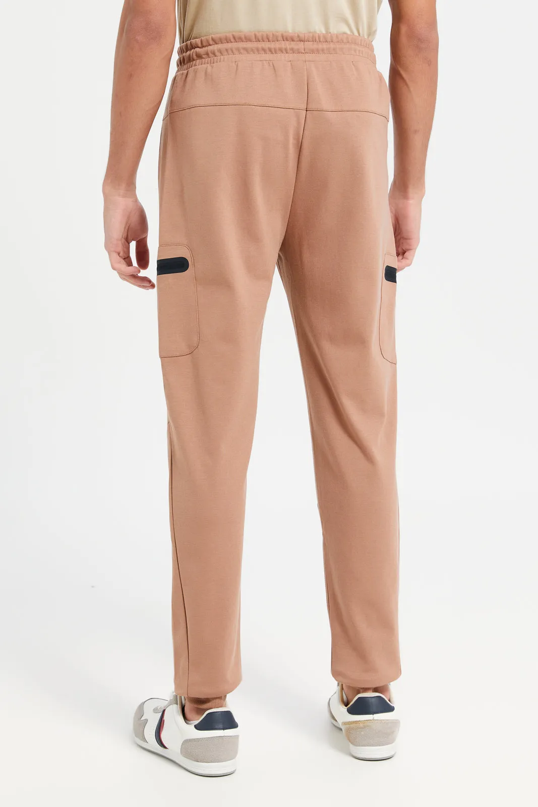 Men Brown Tech Joggers sold by Redtag product image thumbnail 3