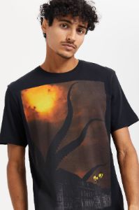 Men Black Graphic Print T-Shirt sold by Redtag
