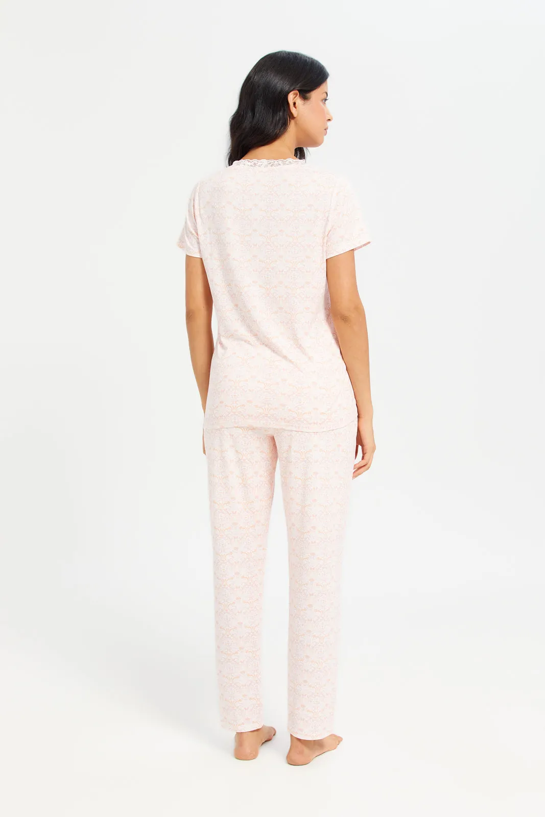 Women Pink Printed Pajama Set (2 Piece) sold by Redtag product image thumbnail 4