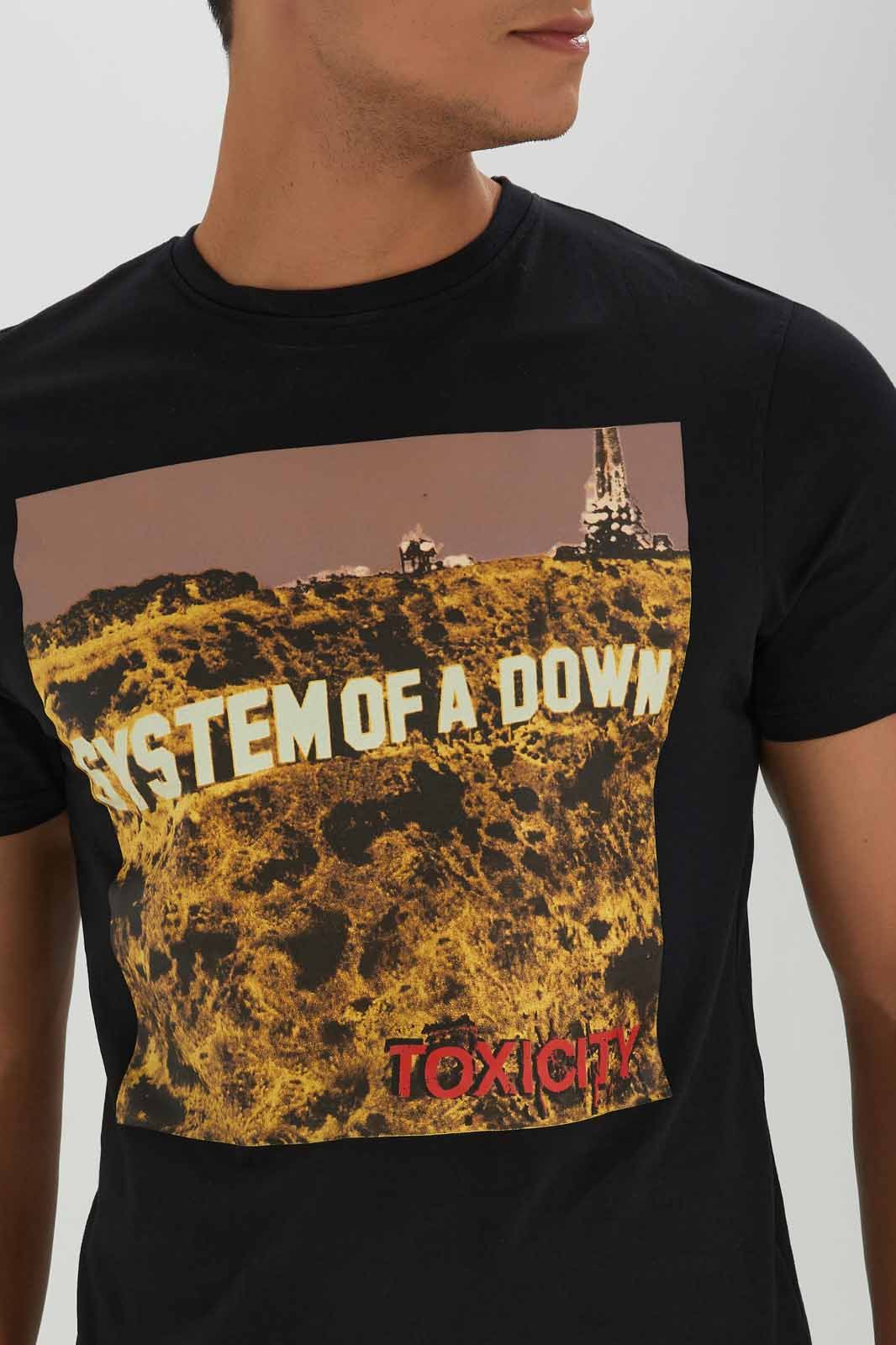 Men Black System Of A Down T-Shirt sold by Redtag product image thumbnail 4