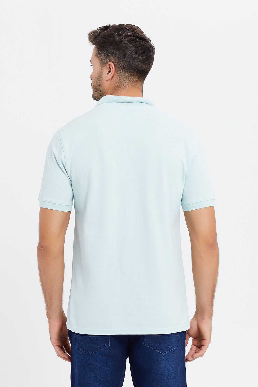 Men Blue Basic Polo Shirt sold by Redtag product image thumbnail 3