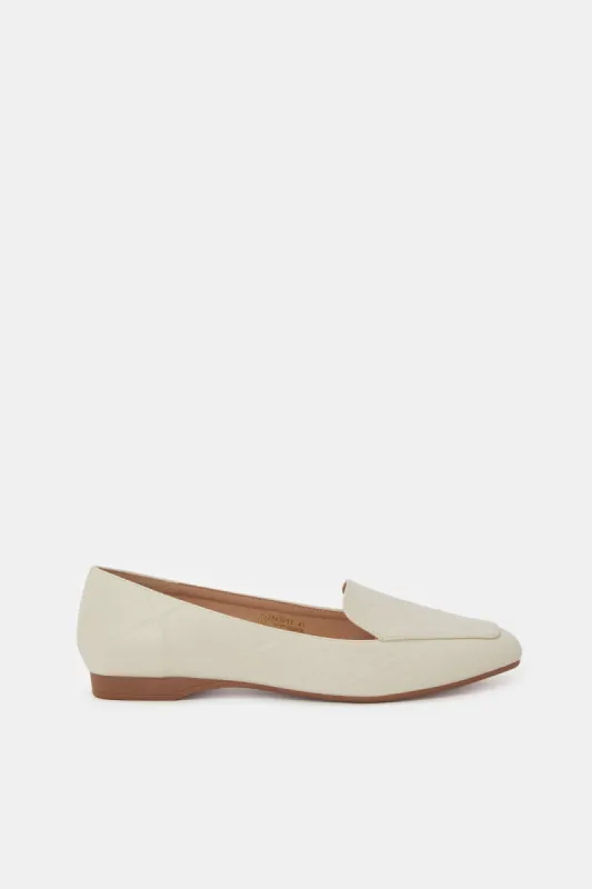 Women Ivory Solid Loafer sold by Redtag