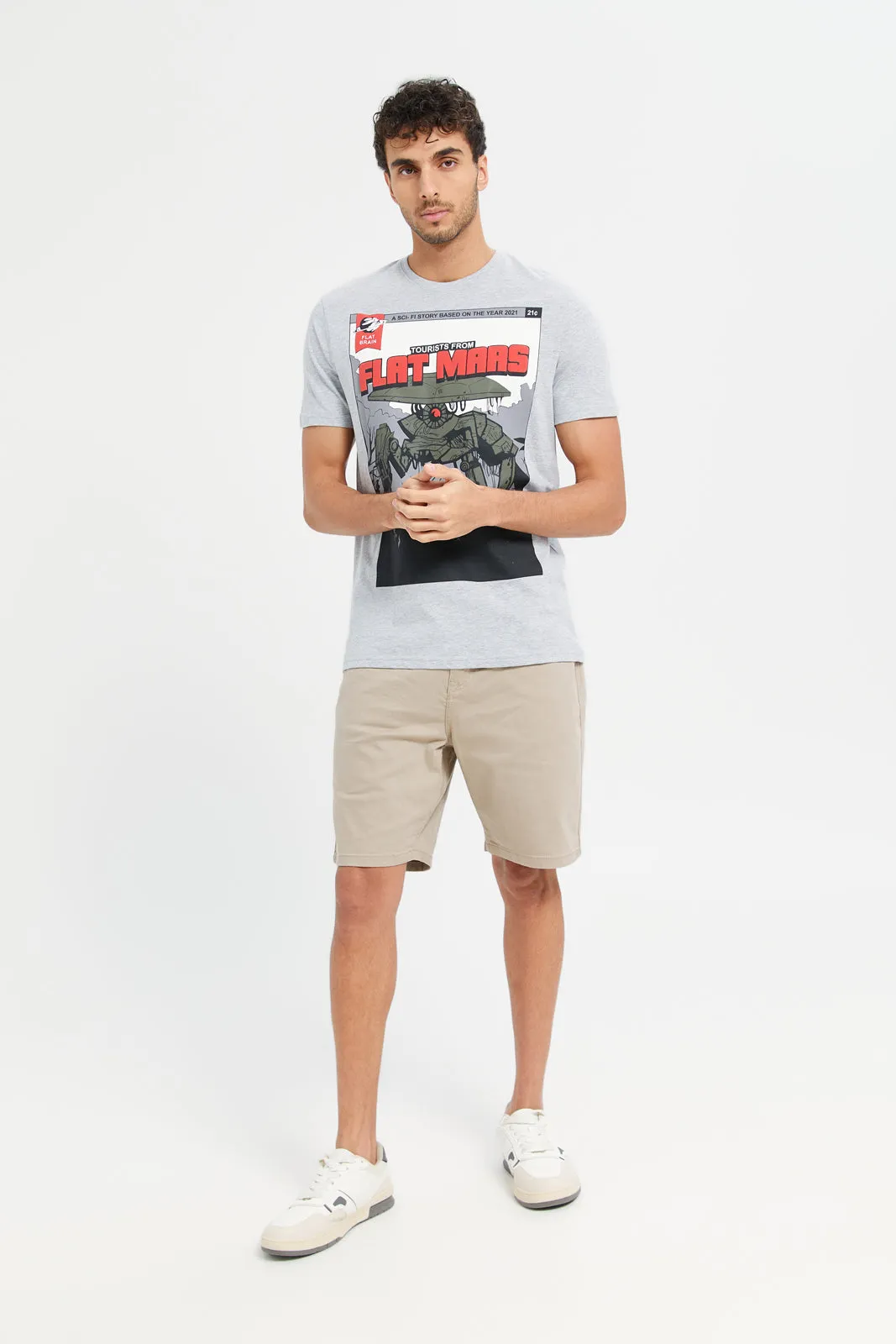 Men Grey Graphic T-Shirt sold by Redtag product image thumbnail 2