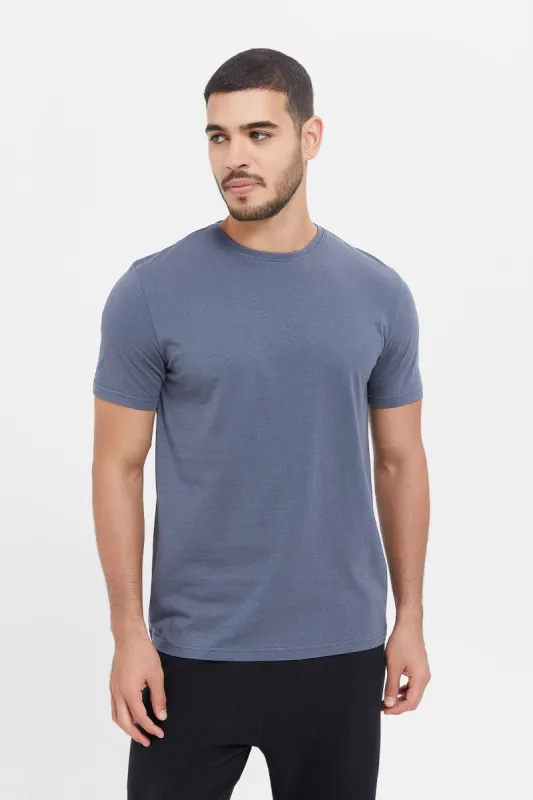 Men Charcoal Plain T-Shirt sold by Redtag