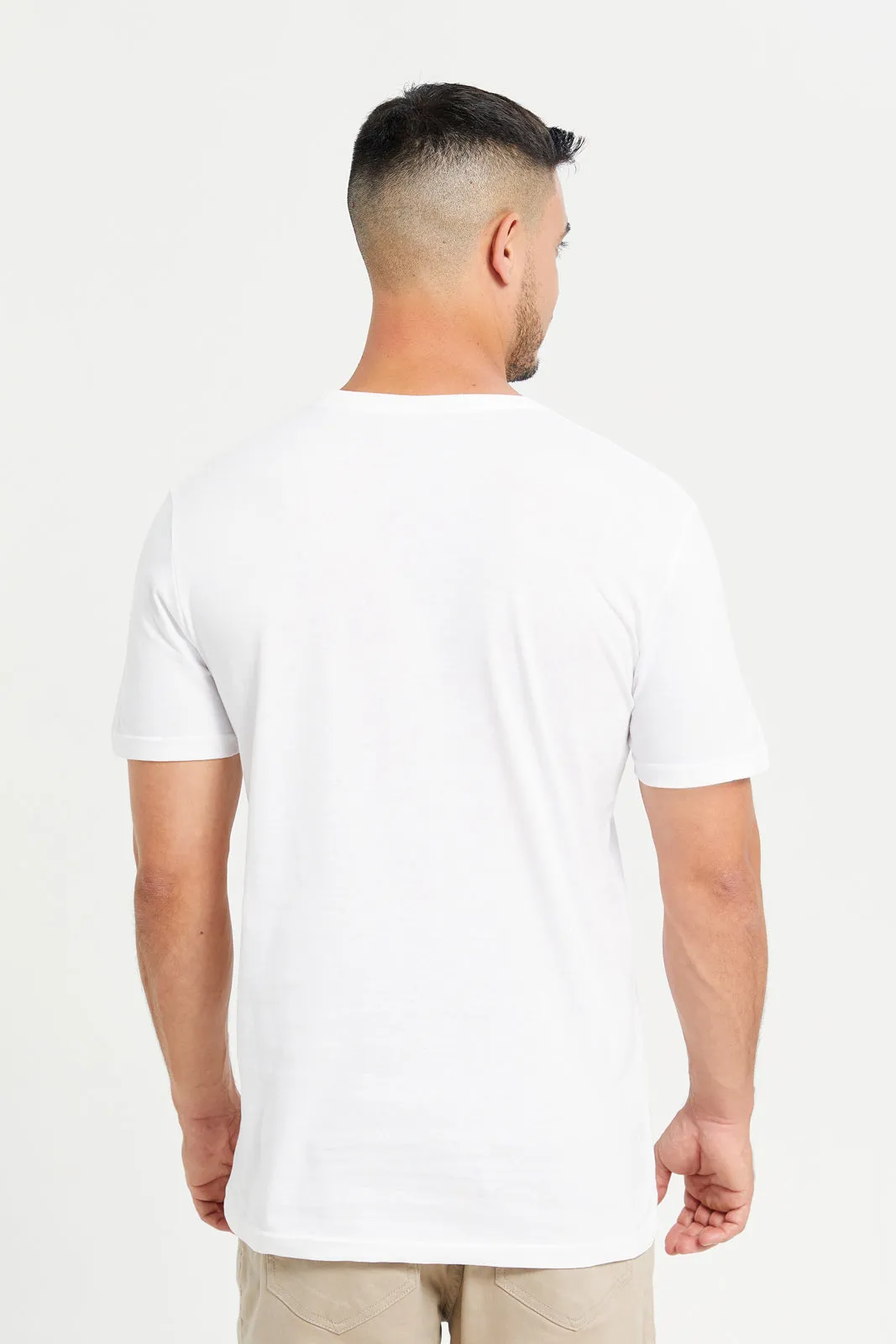 Men White Graphic T-Shirt sold by Redtag product image thumbnail 3