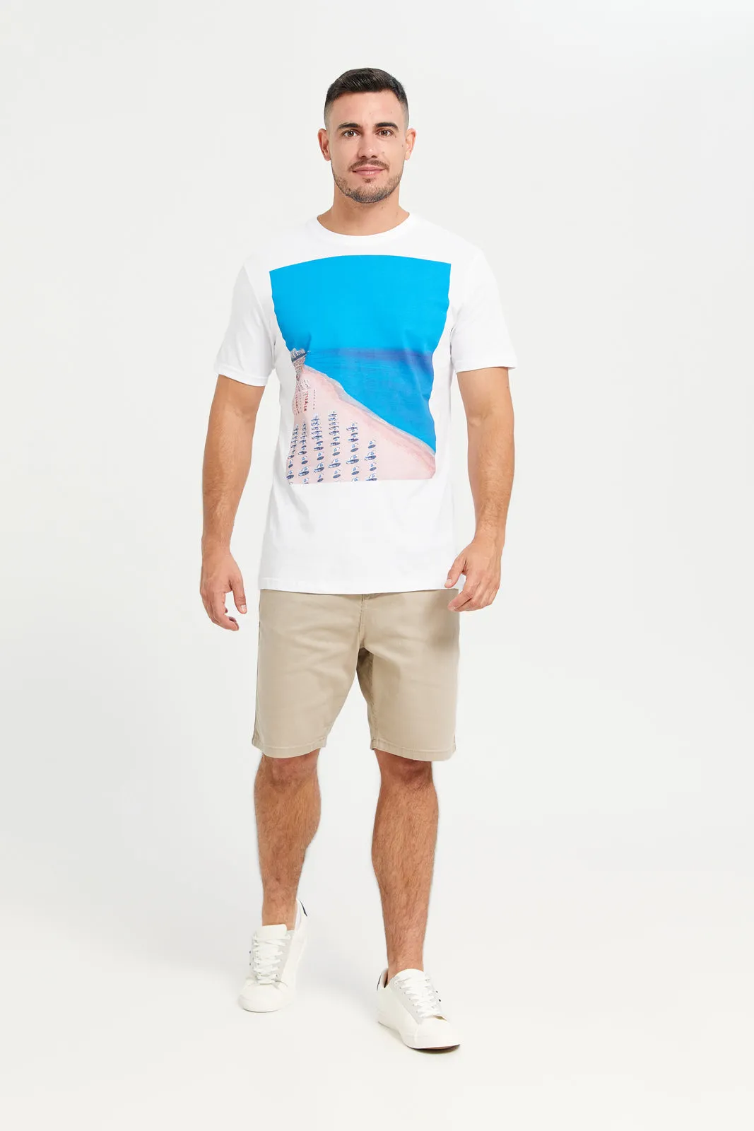 Men White Graphic T-Shirt sold by Redtag product image thumbnail 2