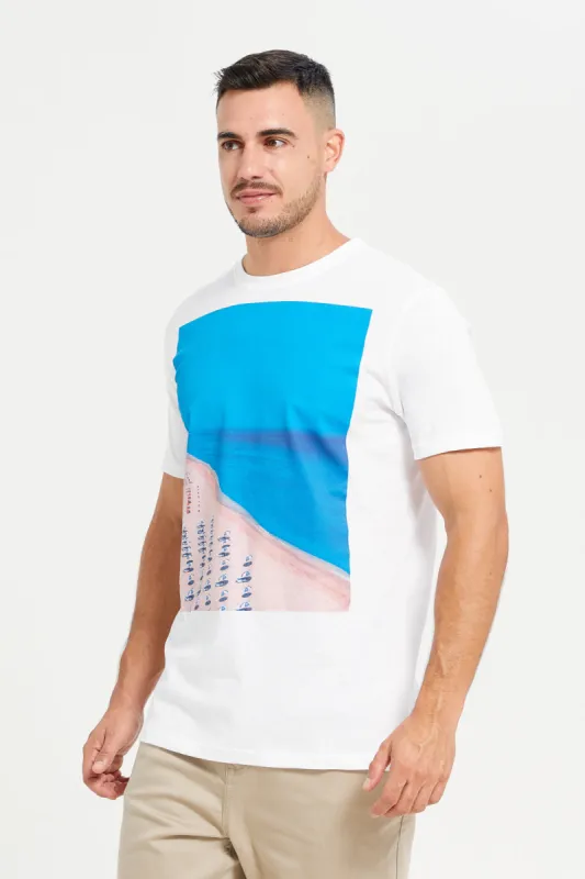 Men White Graphic T-Shirt sold by Redtag