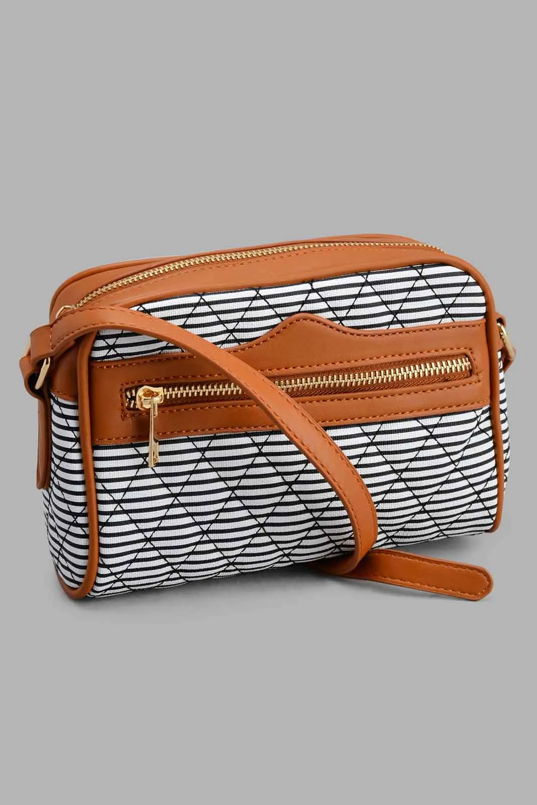 Black And White Nautical Cross Body Bag sold by Redtag