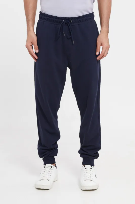 Men Navy Pique Jog Pant sold by Redtag