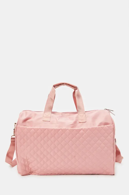 Pink Textured Duffle Bag sold by Redtag