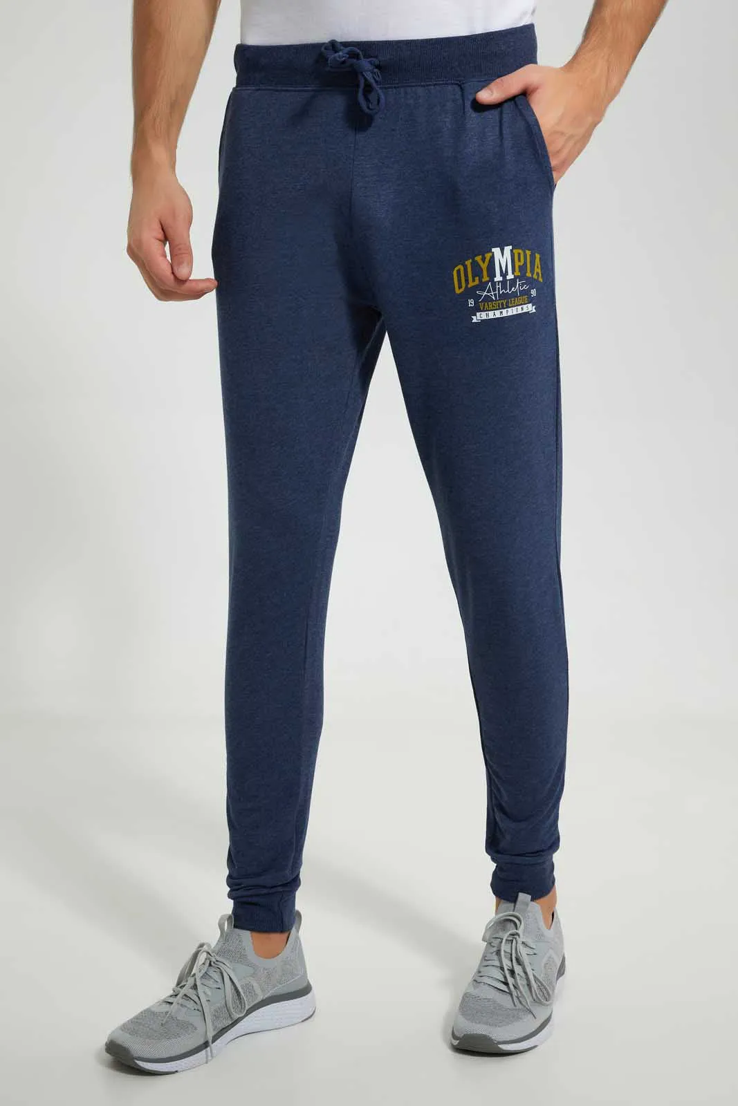 Navy Jogger With Placement Print sold by Redtag
