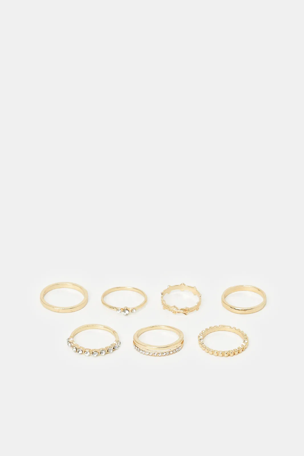 Women Gold Embellished Ring Set (7 Piece) sold by Redtag