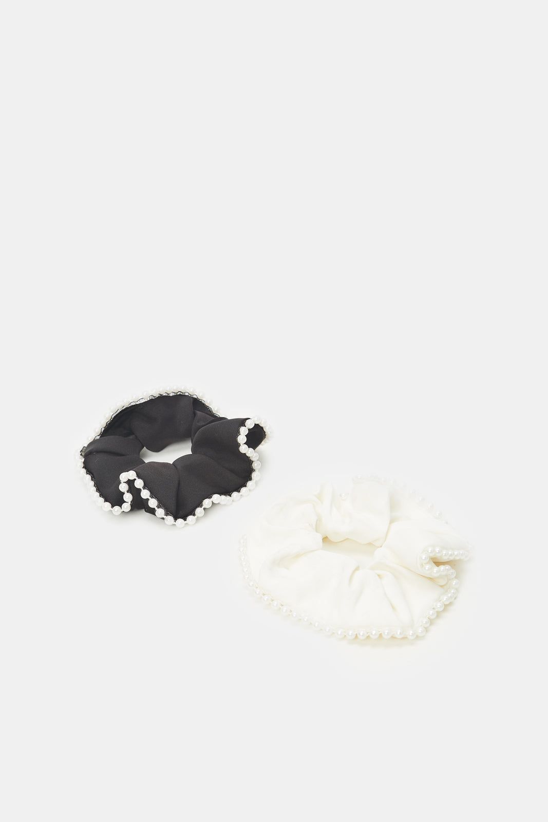 Women Black And White Embellished Scrunchies Set (2 Piece) sold by Redtag product image thumbnail 2