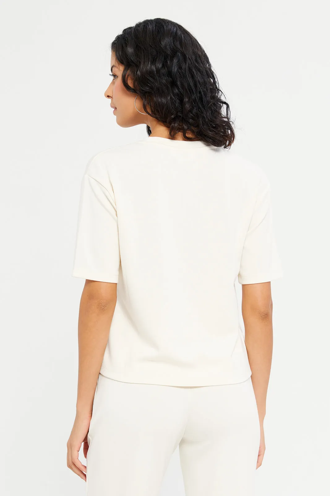 Women White New York Embellished T-Shirt sold by Redtag product image thumbnail 3