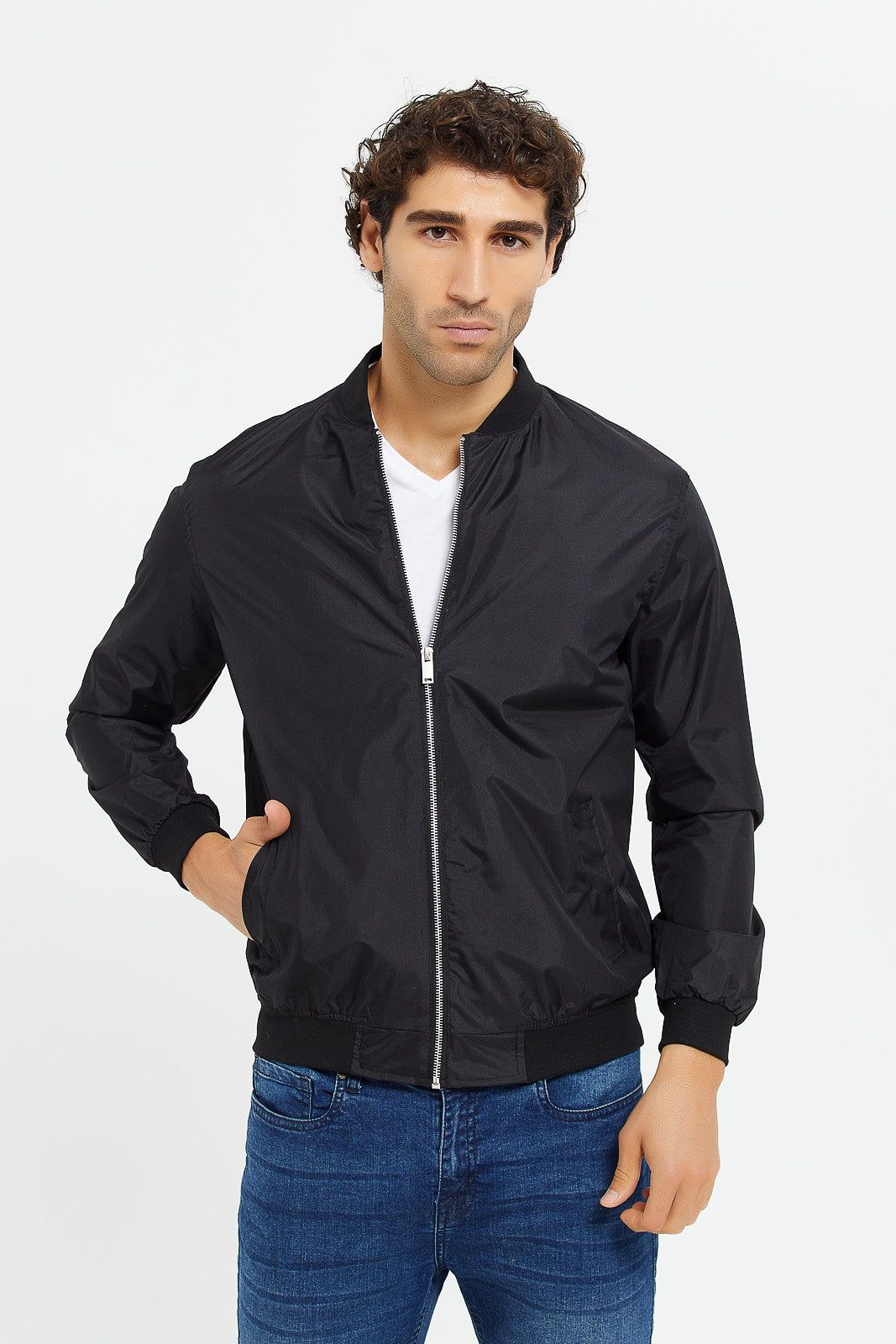 Men Black Light Bomber Jacket sold by Redtag