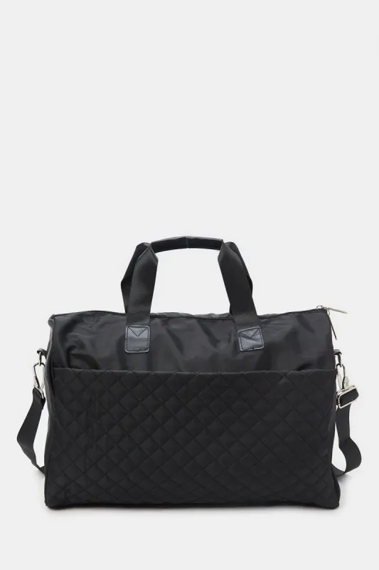 Black Textured Duffle Bag sold by Redtag