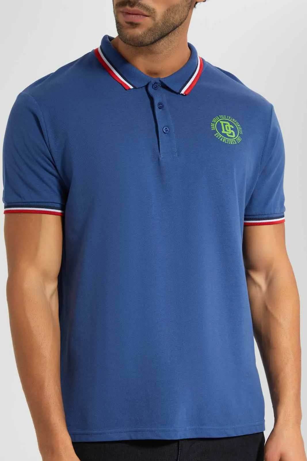 Blue Slogan Polo T-Shirt sold by Redtag product image thumbnail 3
