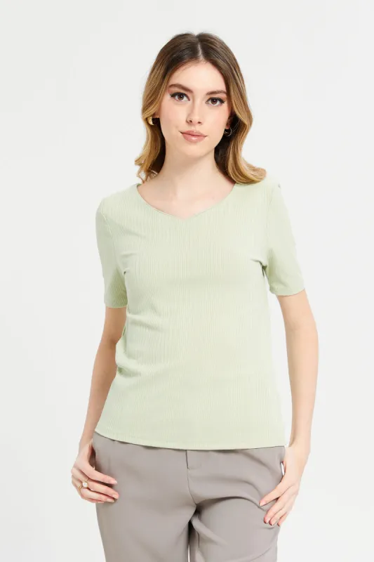 Women Mint Formal Jersey Top sold by Redtag