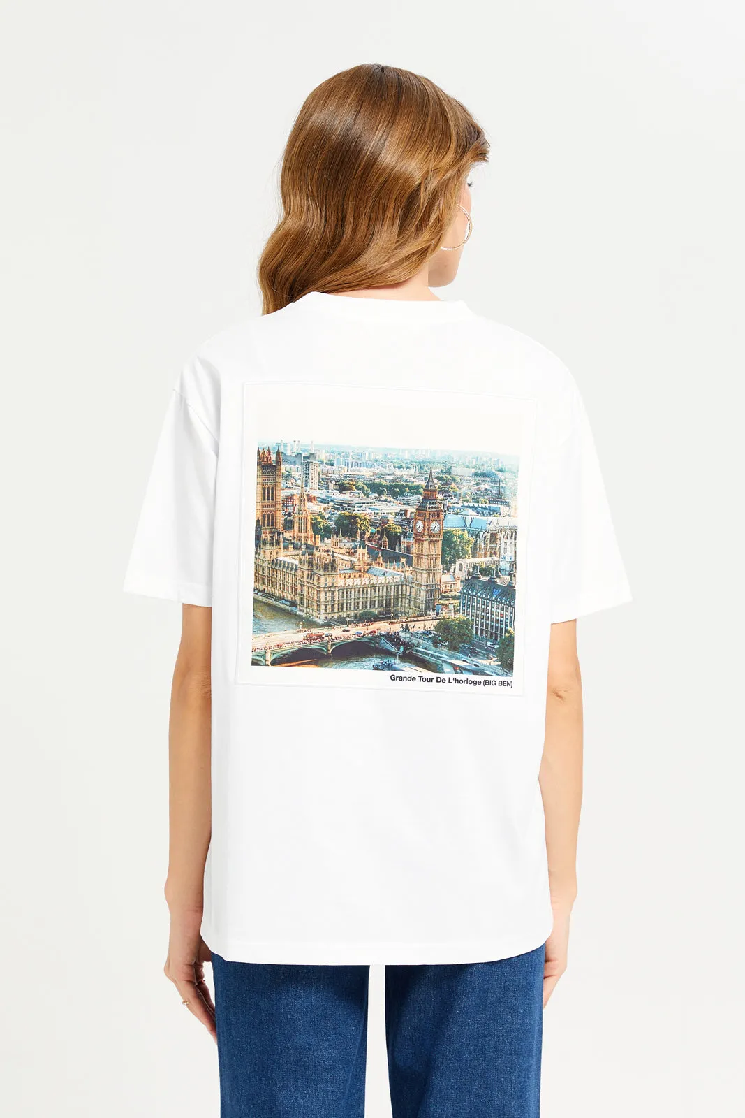 Women White Oversized With Patch Print sold by Redtag product image thumbnail 3