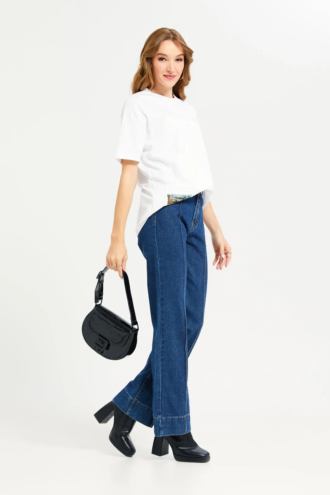 Women White Oversized With Patch Print sold by Redtag product image thumbnail 2