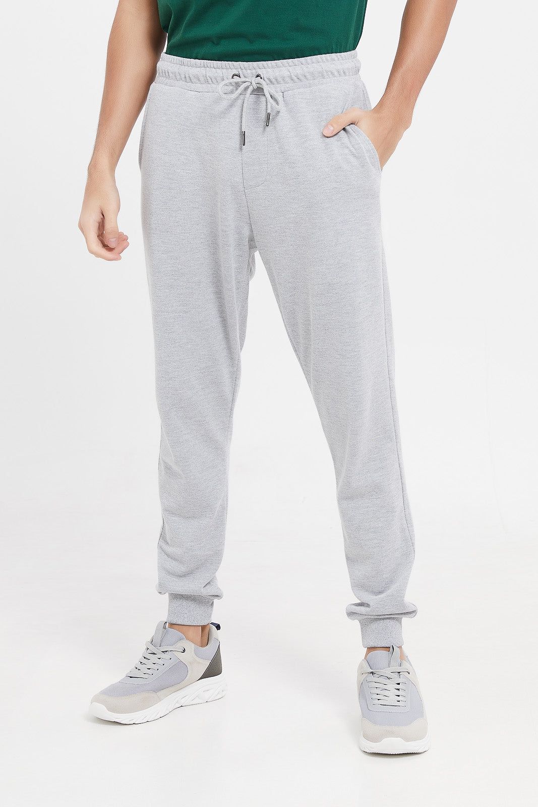 Men Grey Pique Jog Pant sold by Redtag