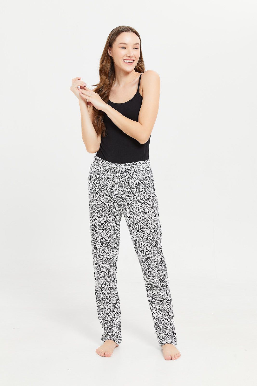 Women Black And White Allover Print Pyjama Bottom sold by Redtag product image thumbnail 2