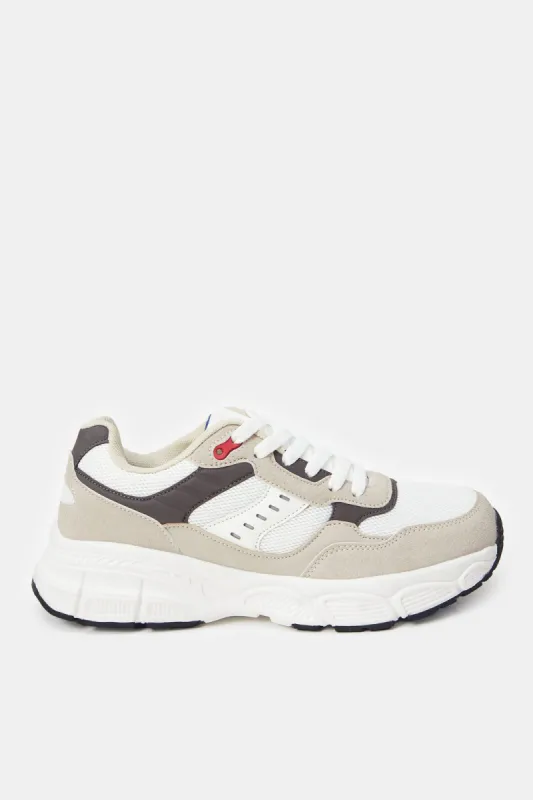 Men White Material Block Chunky Trainers sold by Redtag