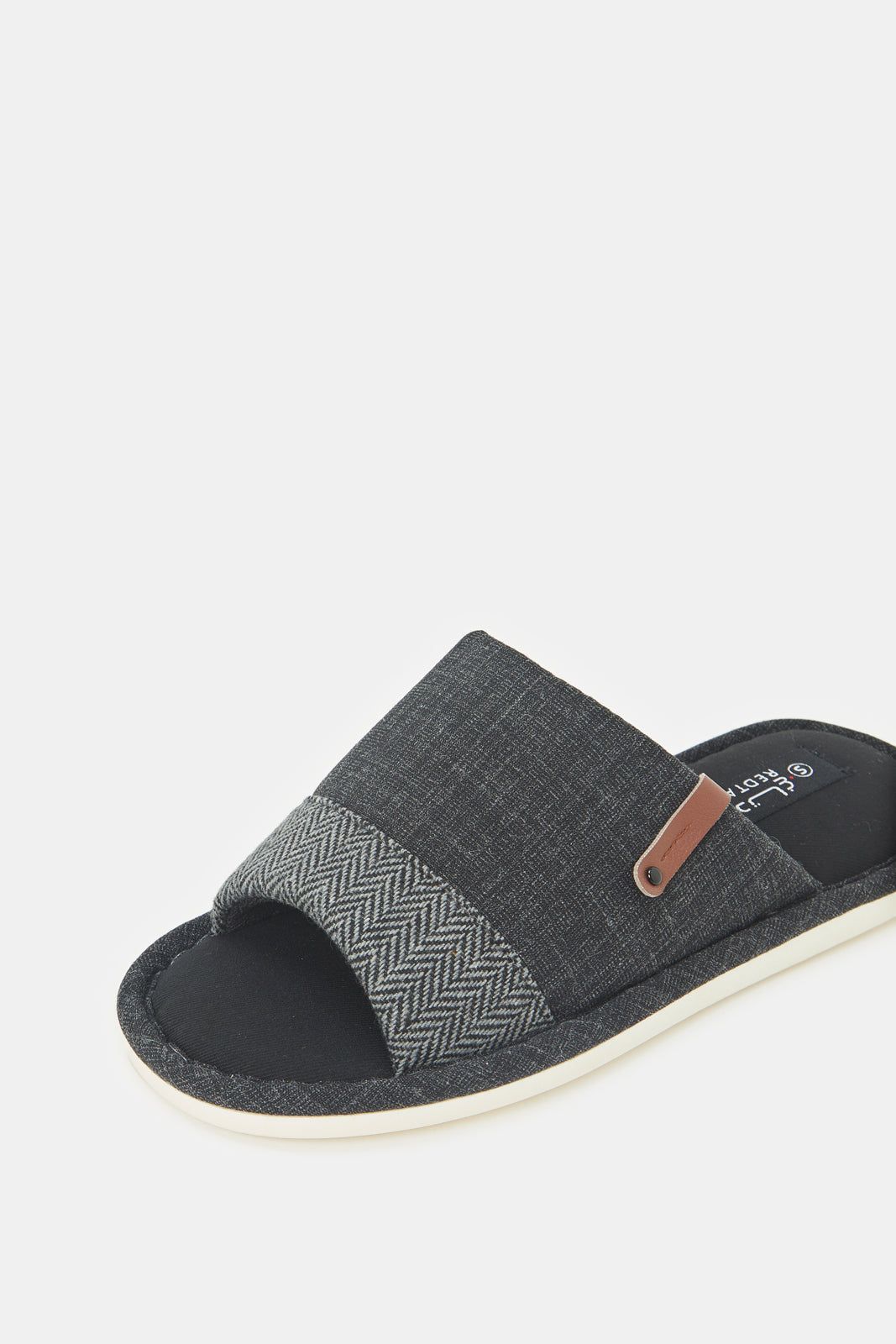 Men Black Stripe Slippers sold by Redtag product image thumbnail 3