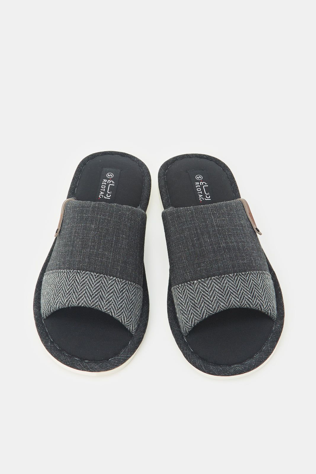 Men Black Stripe Slippers sold by Redtag product image thumbnail 2