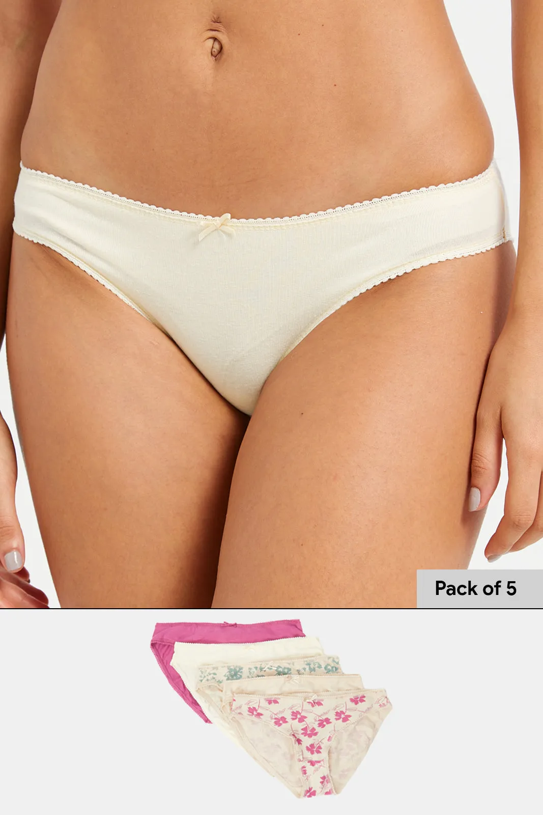 Women Assorted Printed Bikini Brief Set (Pack of 5) sold by Redtag