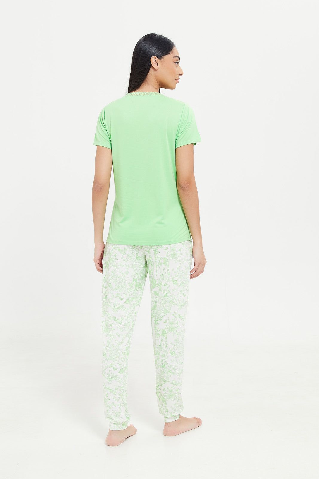 Women Green Printed Pyjama Set (2 Piece) sold by Redtag product image thumbnail 4