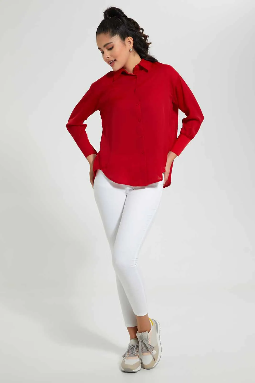 Red Satin Shirt sold by Redtag product image thumbnail 2