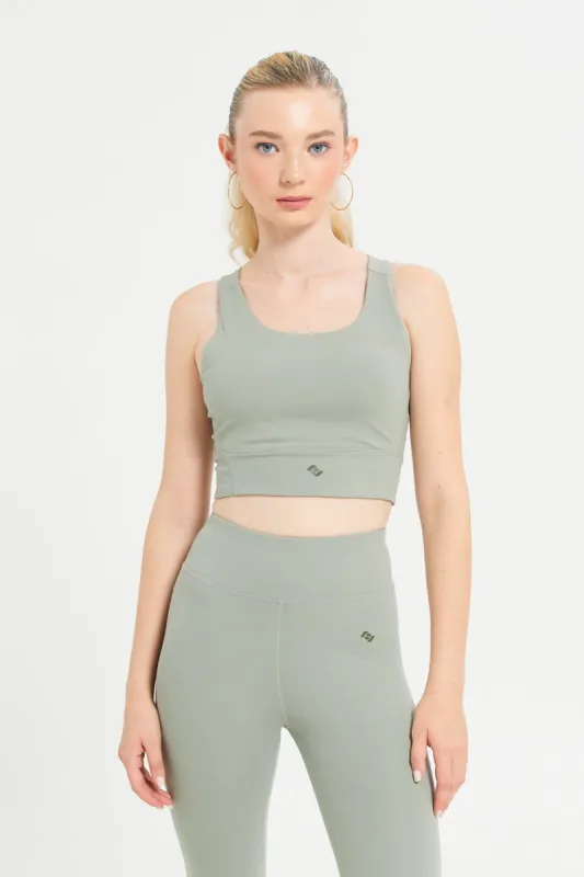 Women Mint Padded Sports Bra sold by Redtag