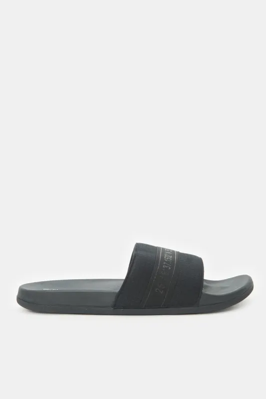 Men Black Extra Comfort Slides sold by Redtag
