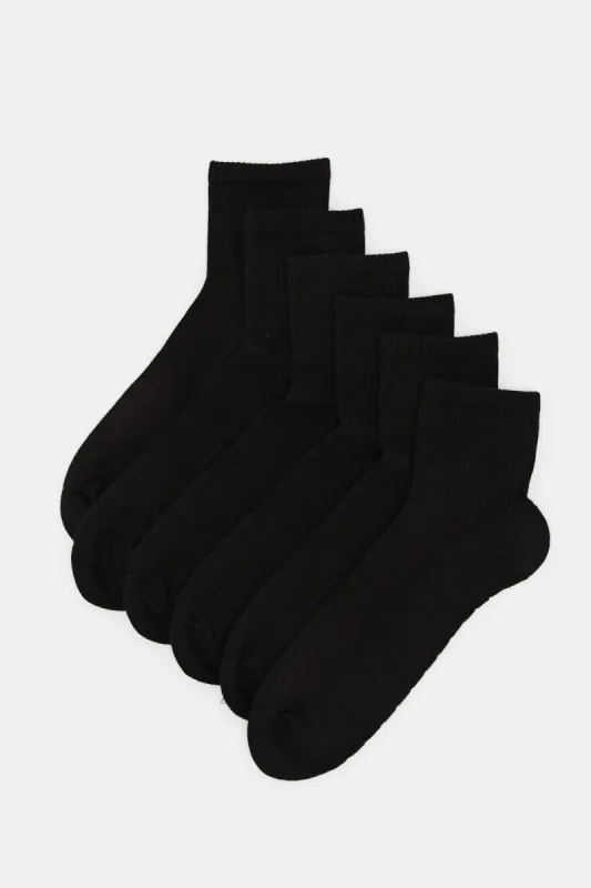 Men Black Plain Training Socks (3 Pairs) sold by Redtag
