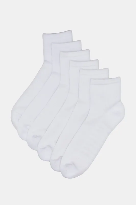 Men White Plain Training Socks (3 Pairs) sold by Redtag