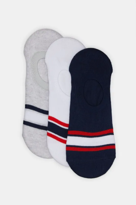 Men Assorted Striped Invisible Socks (3 Pairs) sold by Redtag