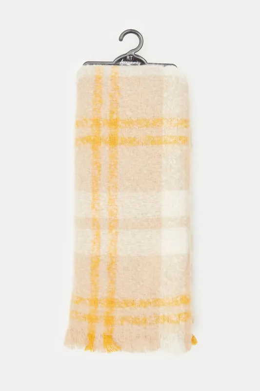 Women Multicolour Knitted Blanket Scarf sold by Redtag