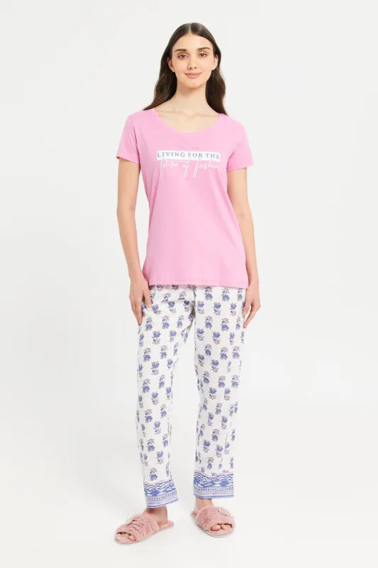 Women Assorted Printed Pyjama Set (2 Piece) sold by Redtag