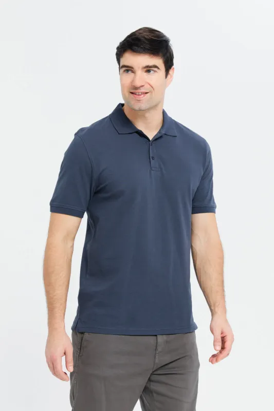 Men Grey Plain Polo Shirt sold by Redtag