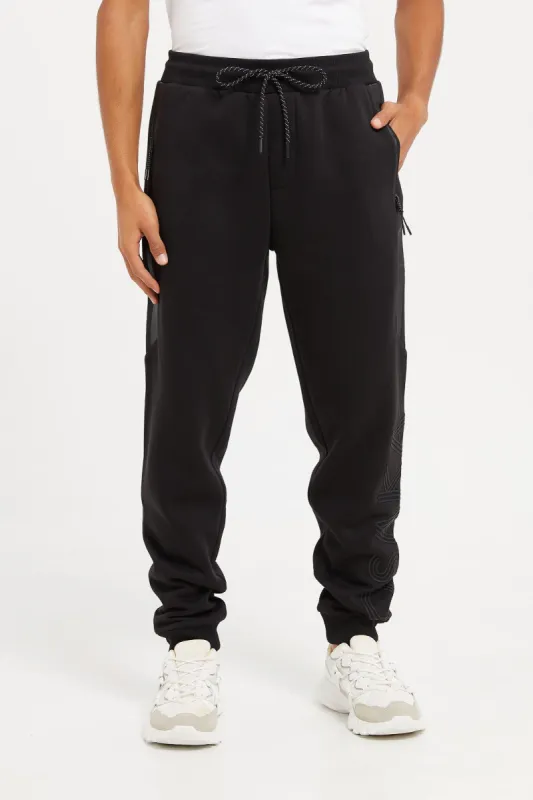 Men Black Jogger With Zip Pockets sold by Redtag