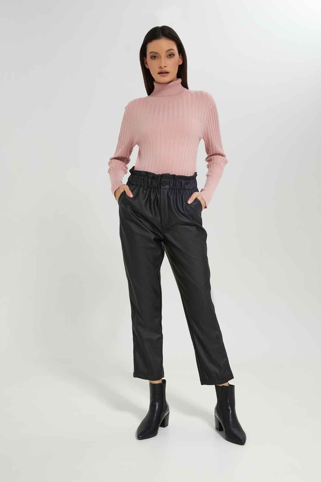 Women Pink Ribbed High-Neck Pullover sold by Redtag product image thumbnail 2