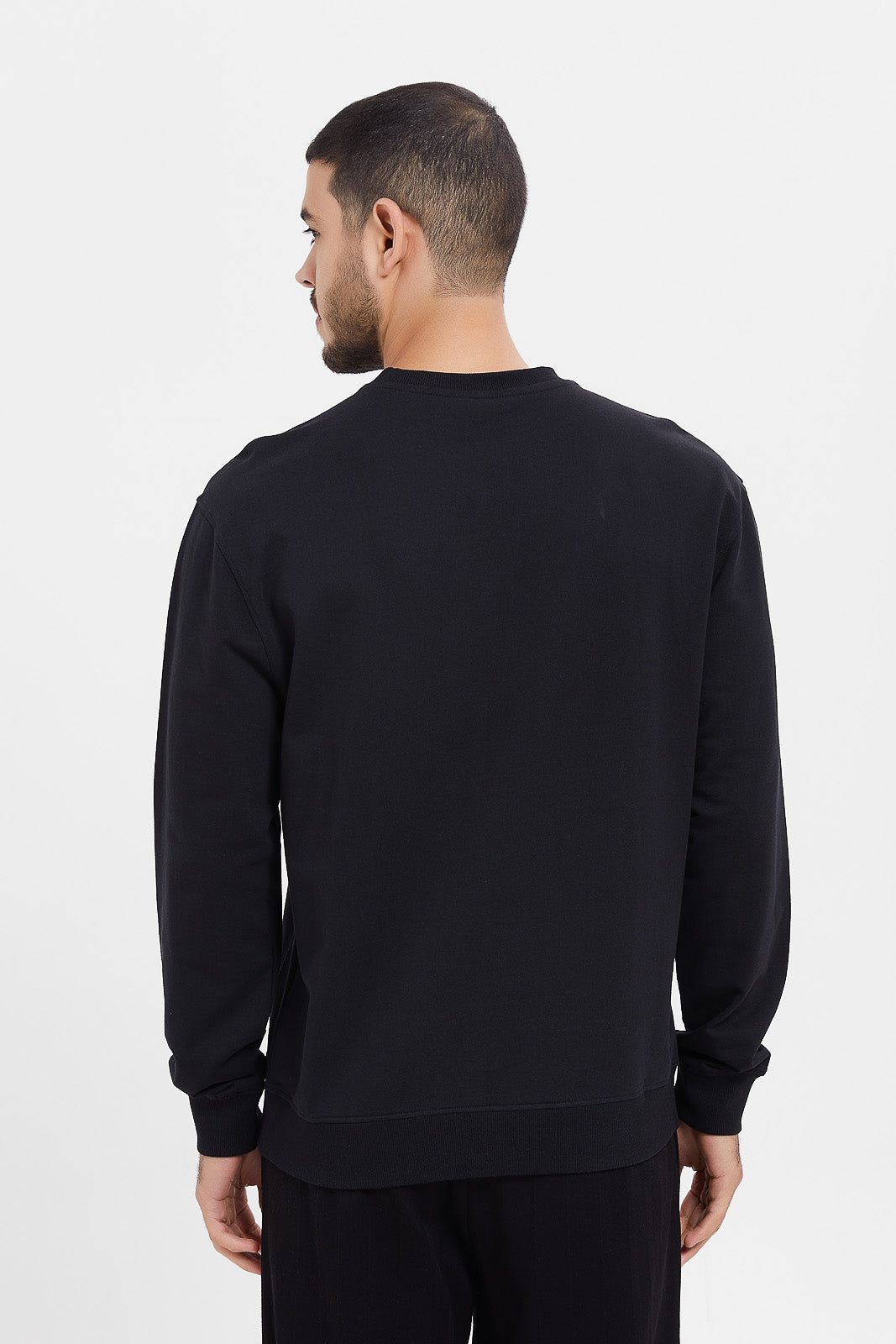 Men Black Embroidered Sweatshirt sold by Redtag product image thumbnail 3