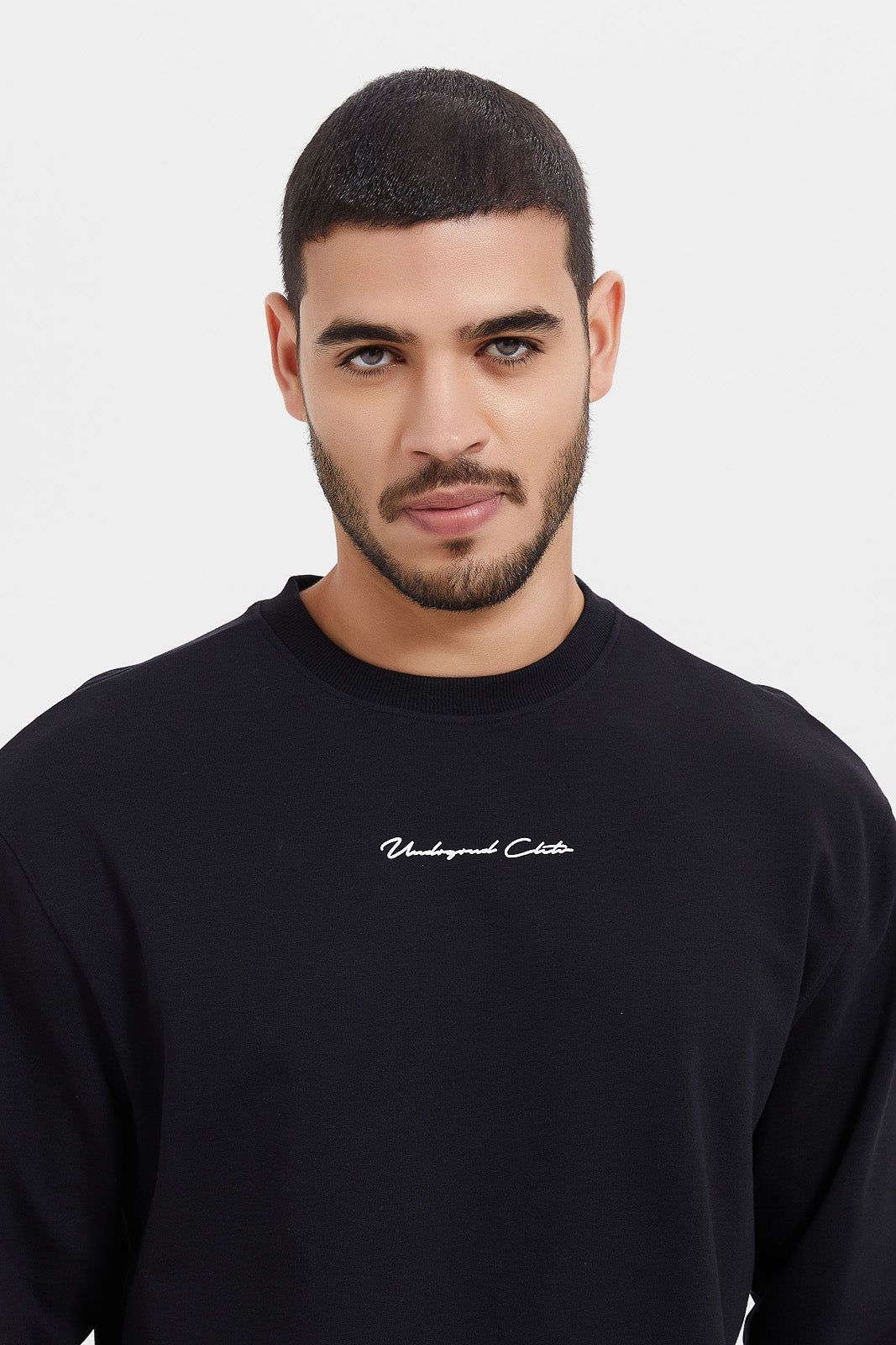 Men Black Embroidered Sweatshirt sold by Redtag product image thumbnail 4