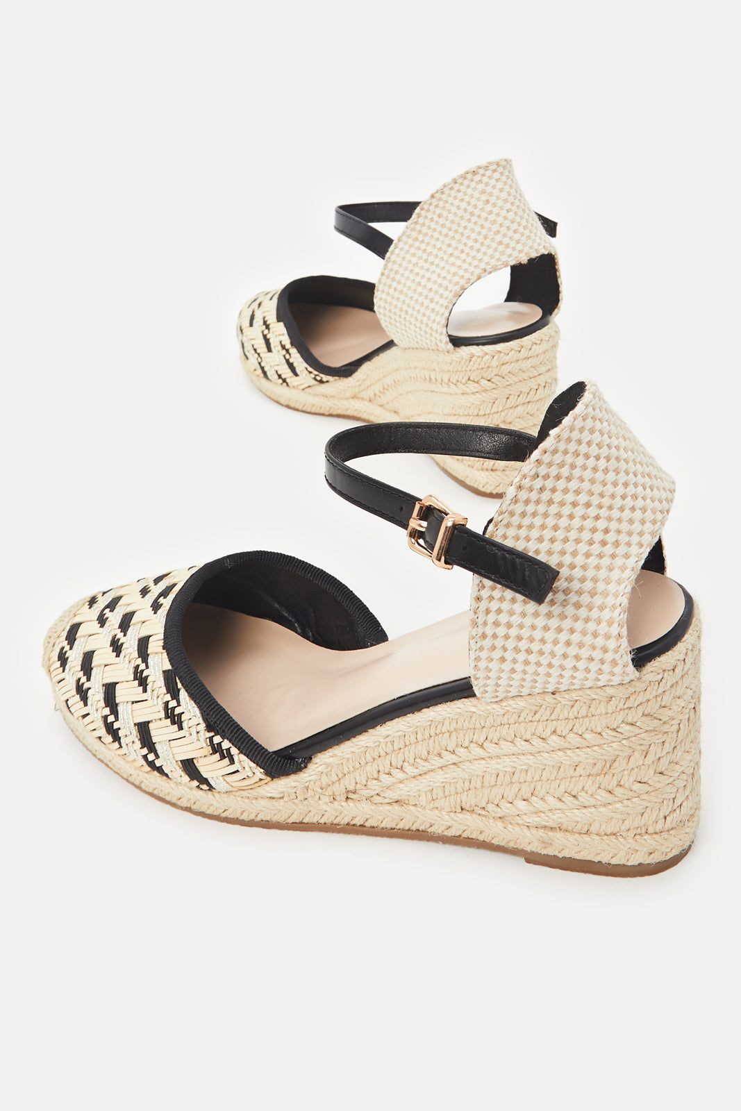 Women Beige And Black Espadrille Wedge sold by Redtag product image thumbnail 4