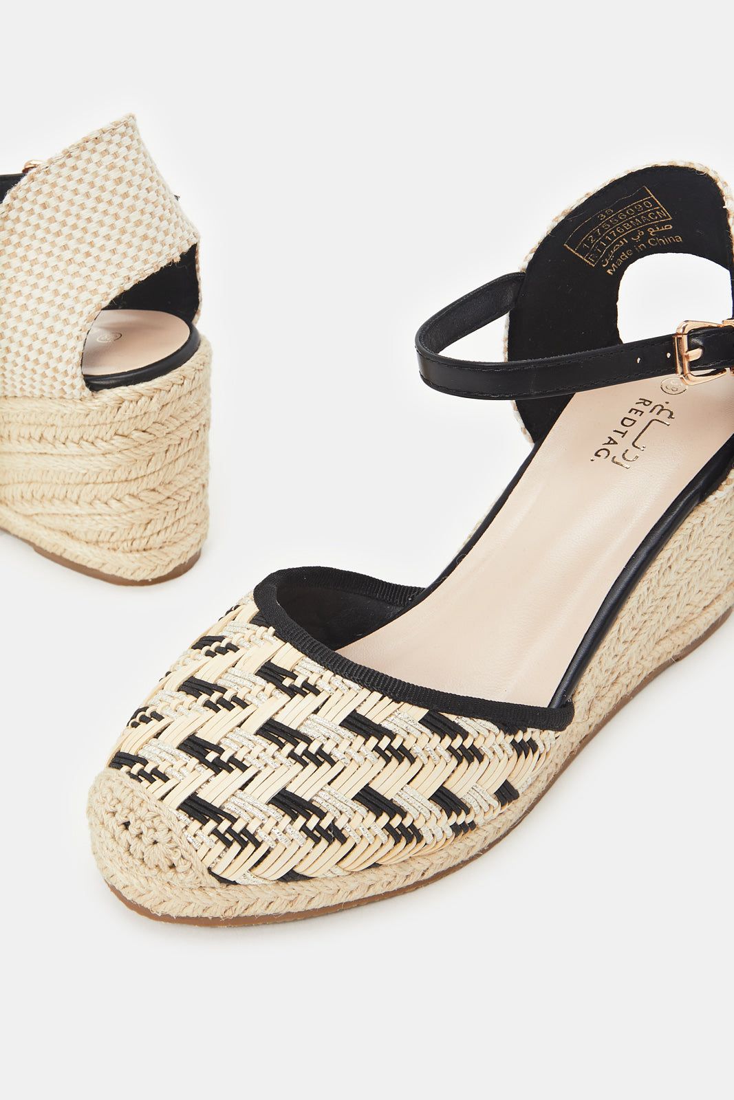 Women Beige And Black Espadrille Wedge sold by Redtag product image thumbnail 3