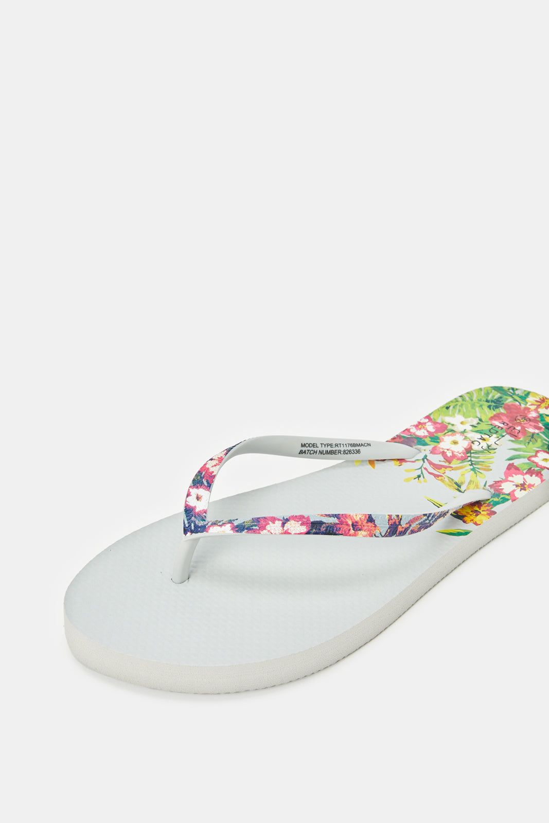 Women Grey Floral Print Flip Flop sold by Redtag product image thumbnail 3