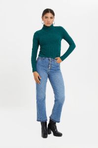 Women Medium Blue Waist Straight Fit Jeans sold by Redtag