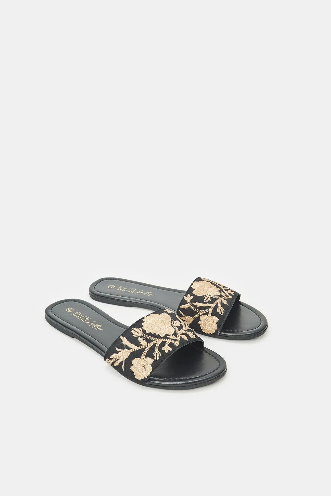 Women Black Embroidered Mule sold by Redtag product image thumbnail 2