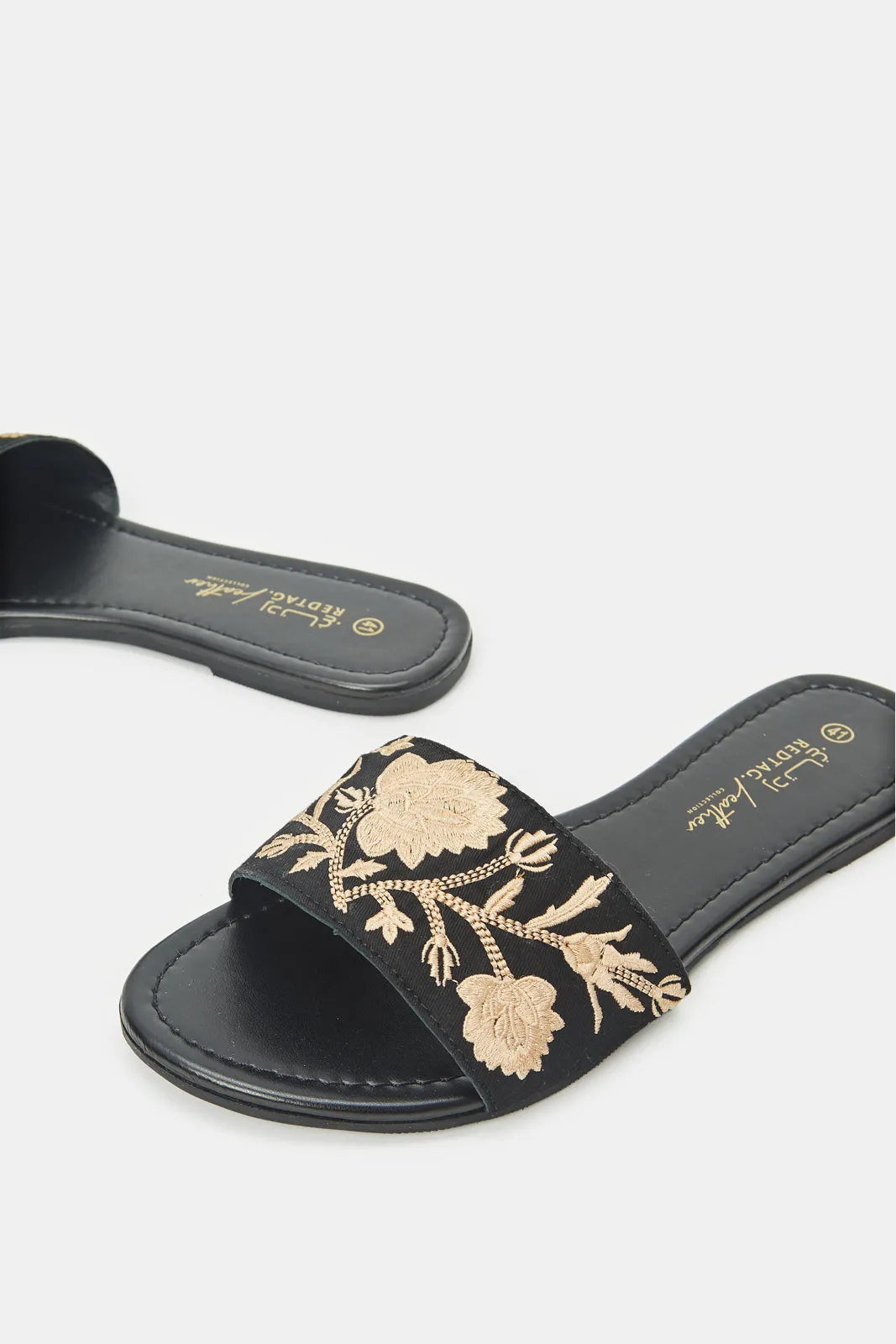 Women Black Embroidered Mule sold by Redtag product image thumbnail 3